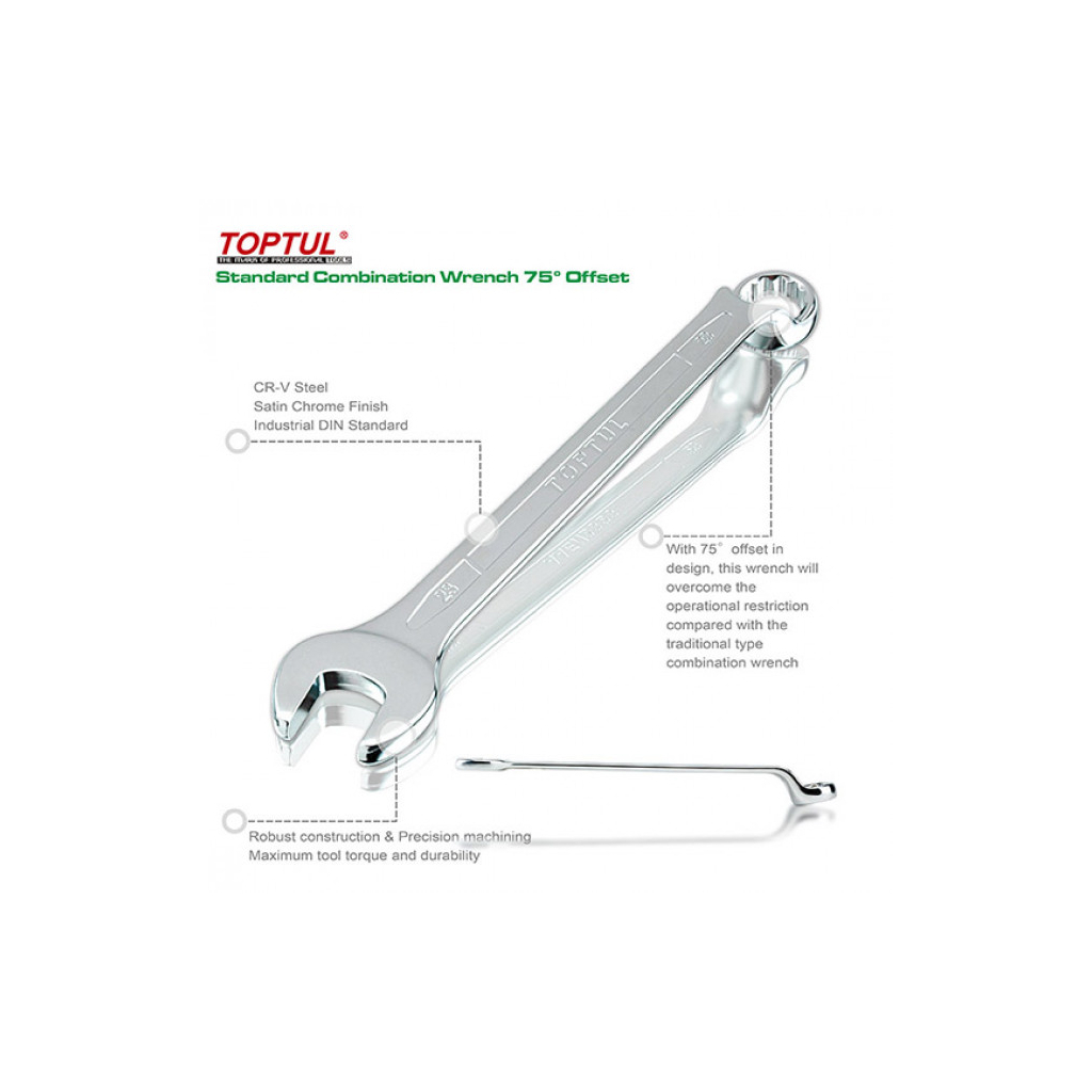 Ключ Toptul комбінований (кут 75°) 8мм (AAEN0808) - зображення 3