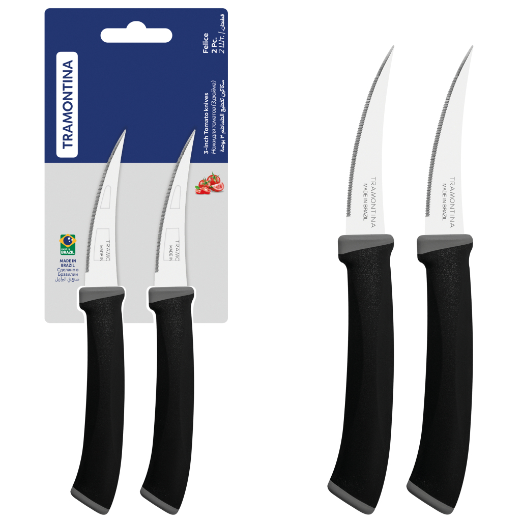 Набір ножів Tramontina Felice Black Tomato 76 мм 2 шт (23495/203) - зображення 2
