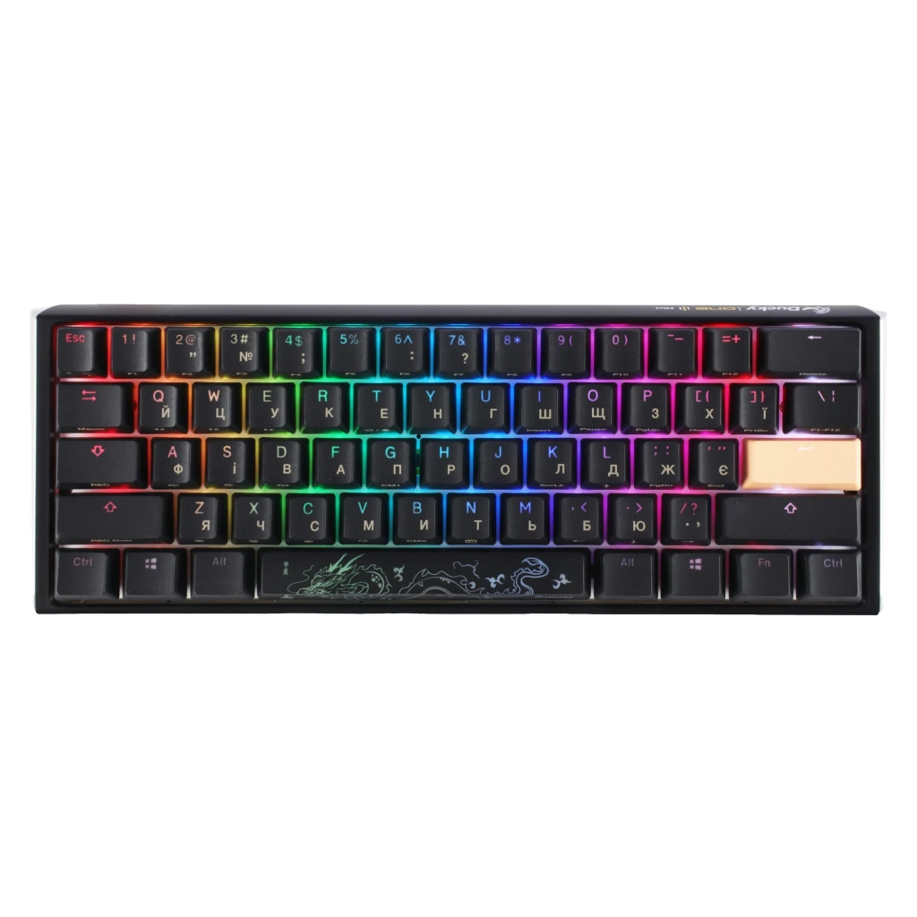 Клавіатура Ducky One 3 Mini Cherry MX Brown RGB UA USB Black (DKON2161ST-BUAPXCLAWSC1) - зображення 1