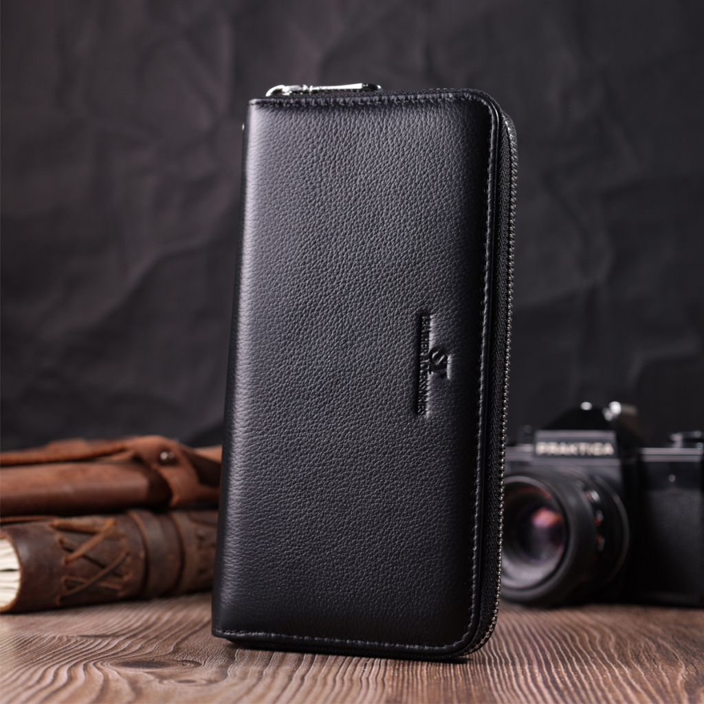 Гаманець ST Leather З натуральної шкіри Чорний (22559) - зображення 7