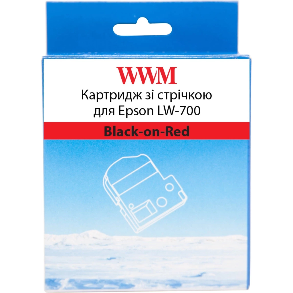 Стрічка для принтера етикеток WWM для Epson LW-700 24mm х 8m Black-on-Red (WWM-SC24R) - зображення 1