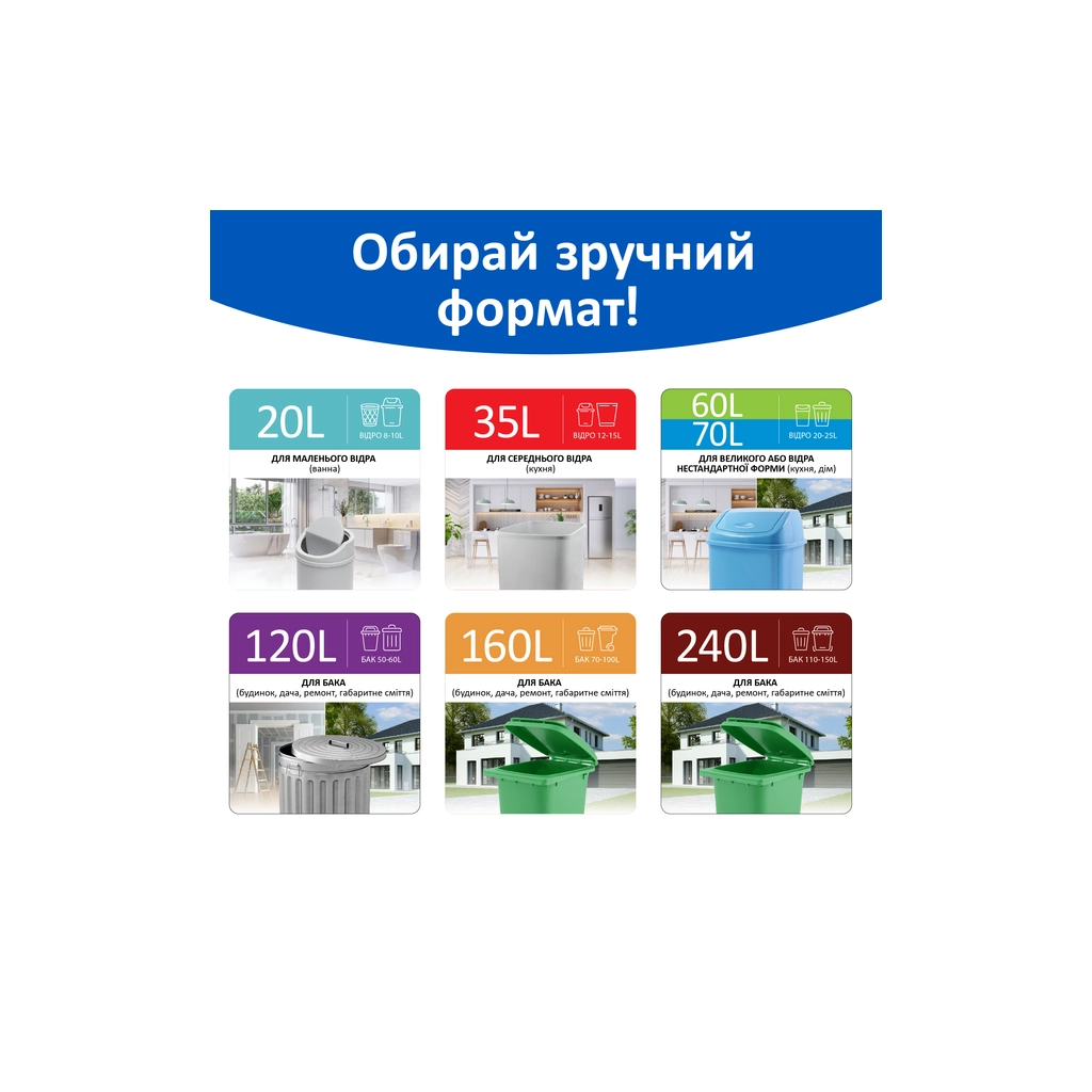 Пакети для сміття Фрекен БОК Стандарт із затяжкою Фіолетові 35 л 50 шт. (4823071631029) - зображення 3
