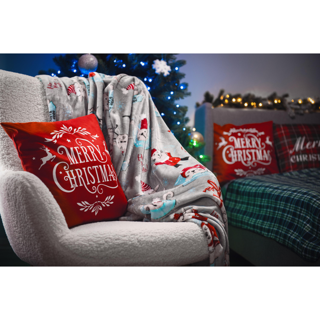 Плед Ardesto Christmas Flannel 160х200см, 100% поліестер, різдвяні котики (ART0120PB) - зображення 3