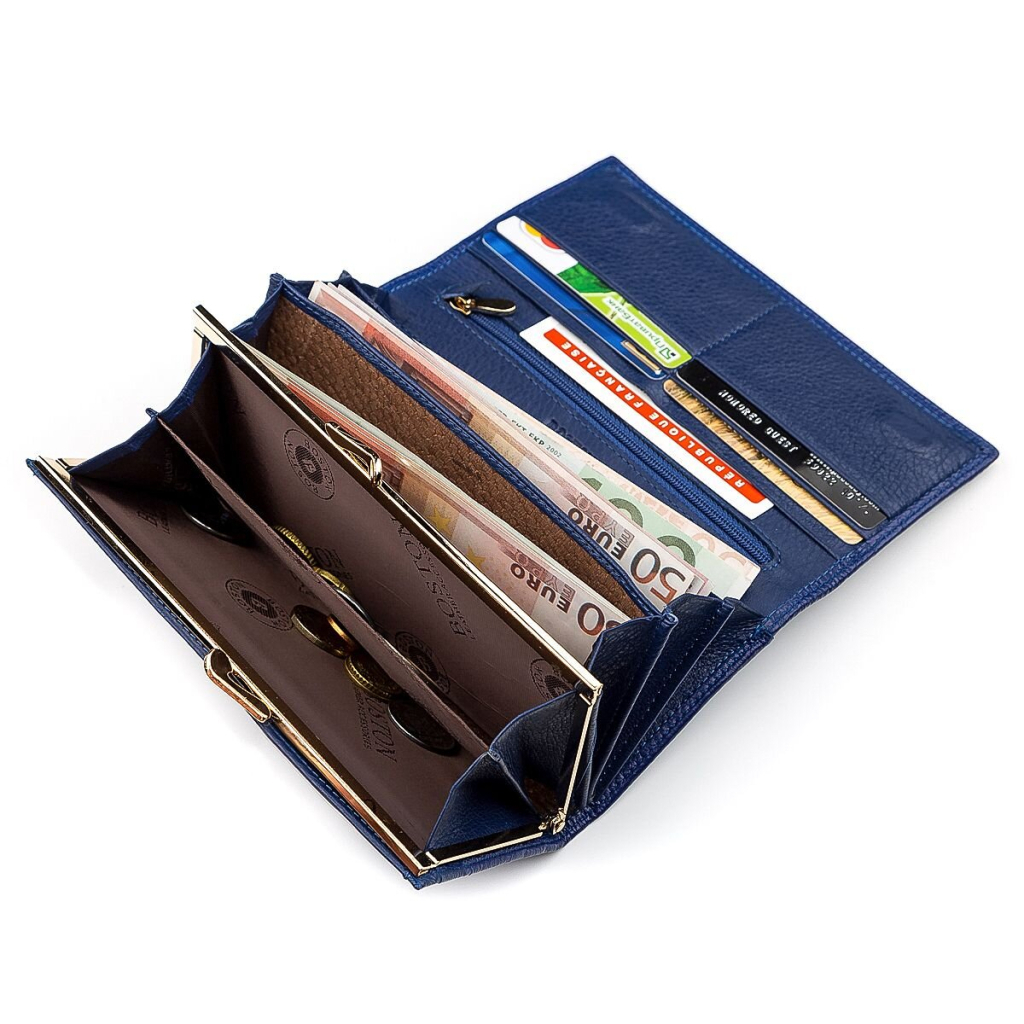 Гаманець Boston З натуральної шкіри Синій (18484) - зображення 4