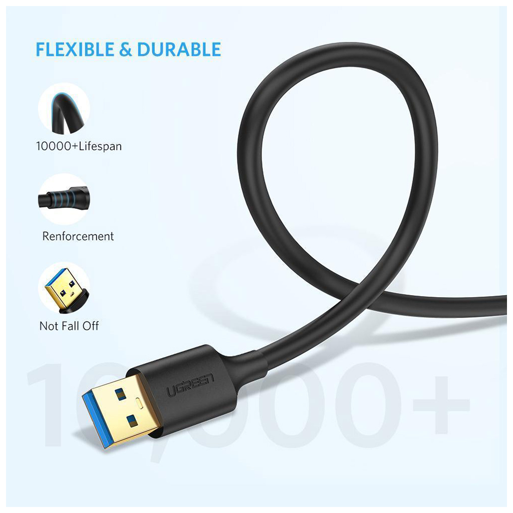 Дата кабель USB 3.0 AM/AM 1.0m US128 black Ugreen (10370) - зображення 3