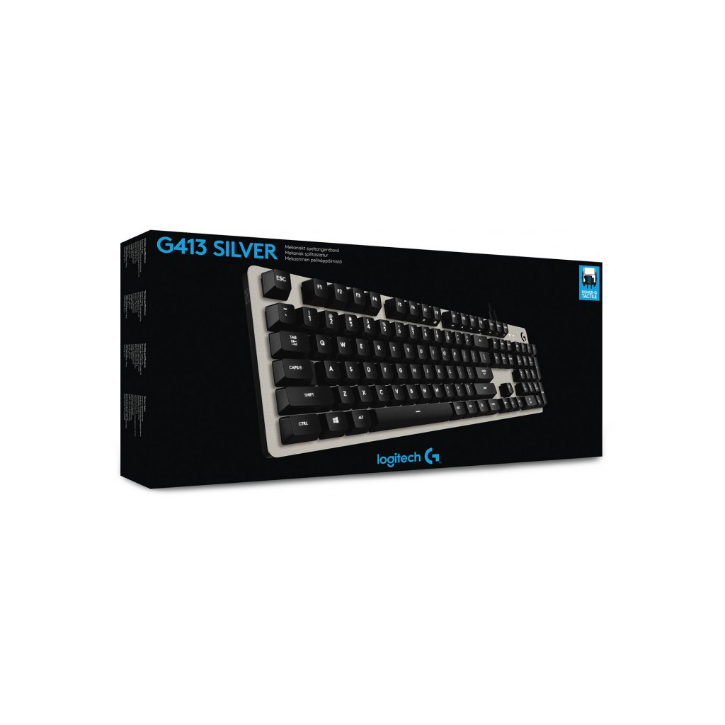 Клавіатура Logitech G413 Mechanical Gaming Romer-G tactile USB UA Silver (920-008476) - зображення 6