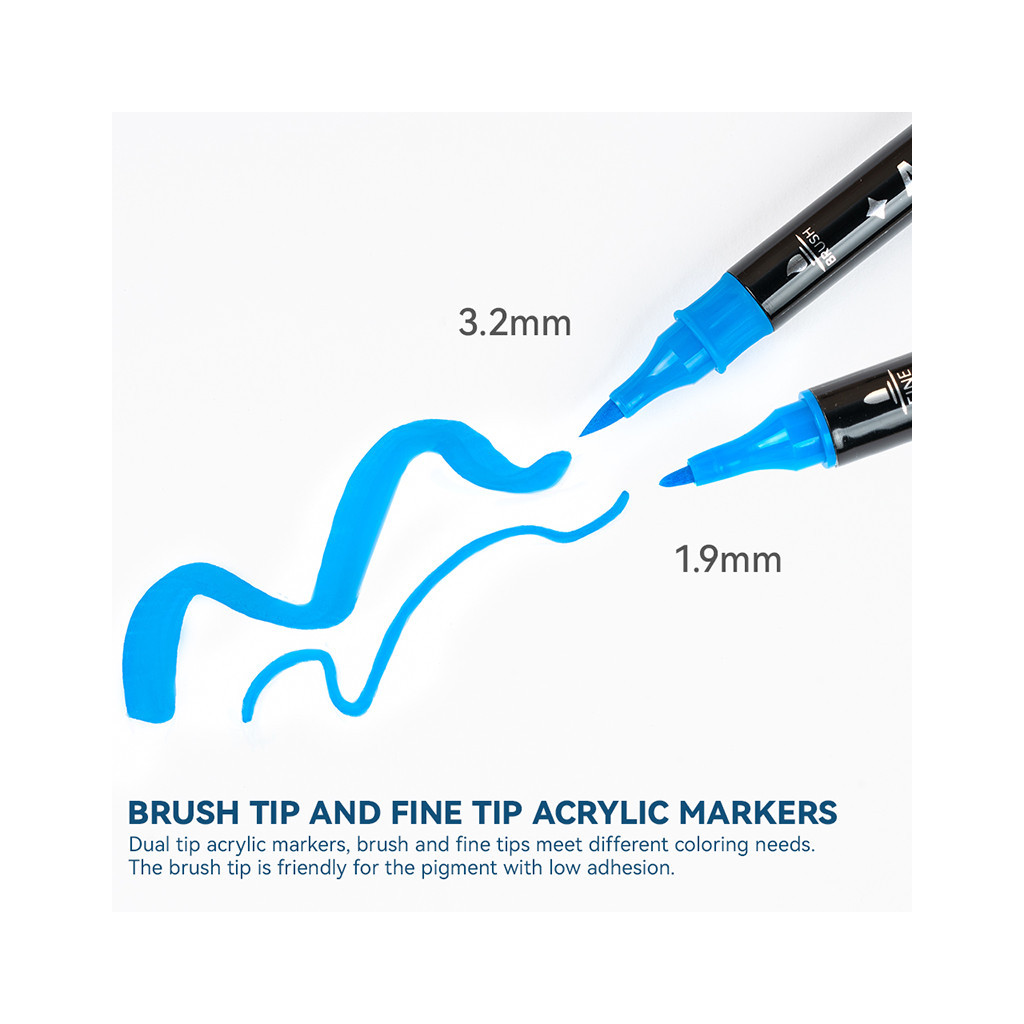 Художній маркер Arrtx акрилові AACM-03-32, 32 кольори (LC302802) - picture 2