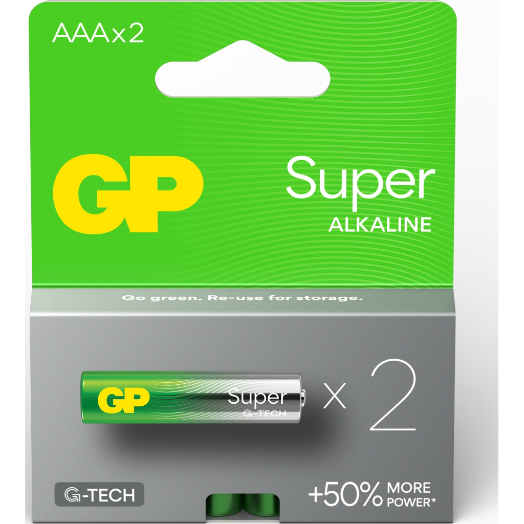 Батарейка Gp AAA LR3 Super Alcaline * 2 (24A21-SB2 / 4891199218040) - зображення 2