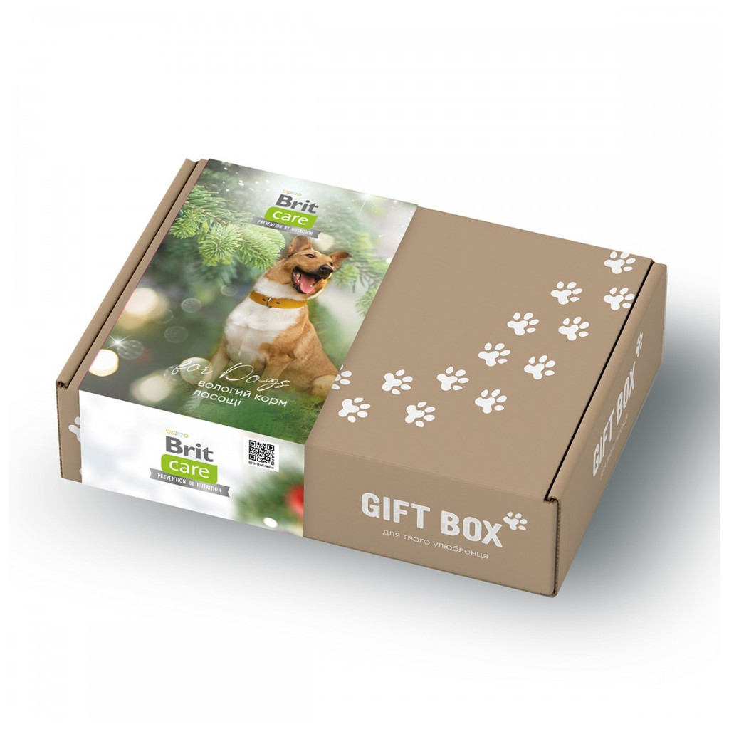 Консерви для собак Brit Care Подарунковий бокс "Новорічний" консерви + ласощі (2700000034958) - зображення 1