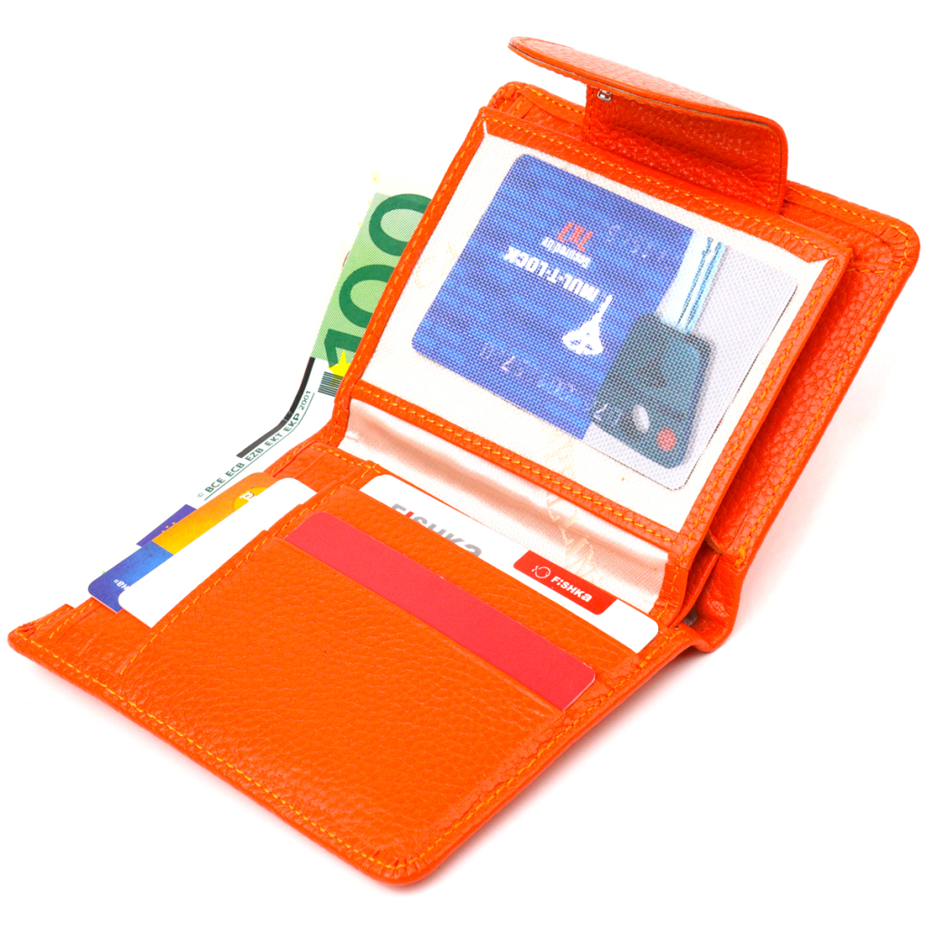 Гаманець Canpellini З натуральної шкіри Помаранчевий (21680) - зображення 6