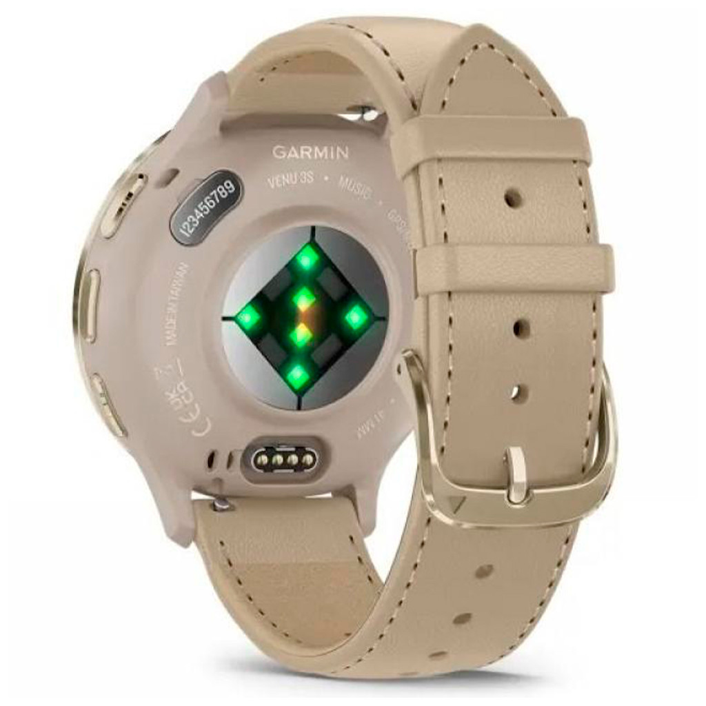 Смарт-годинник Garmin Venu 3S, Fr. Gray + Soft Gold, Leather, GPS (010-02785-55) - зображення 6