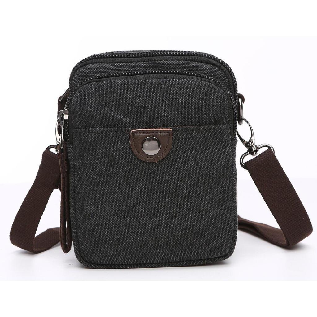 Сумка Vintage Текстильна на пояс Чорна (20082) - изображение 2