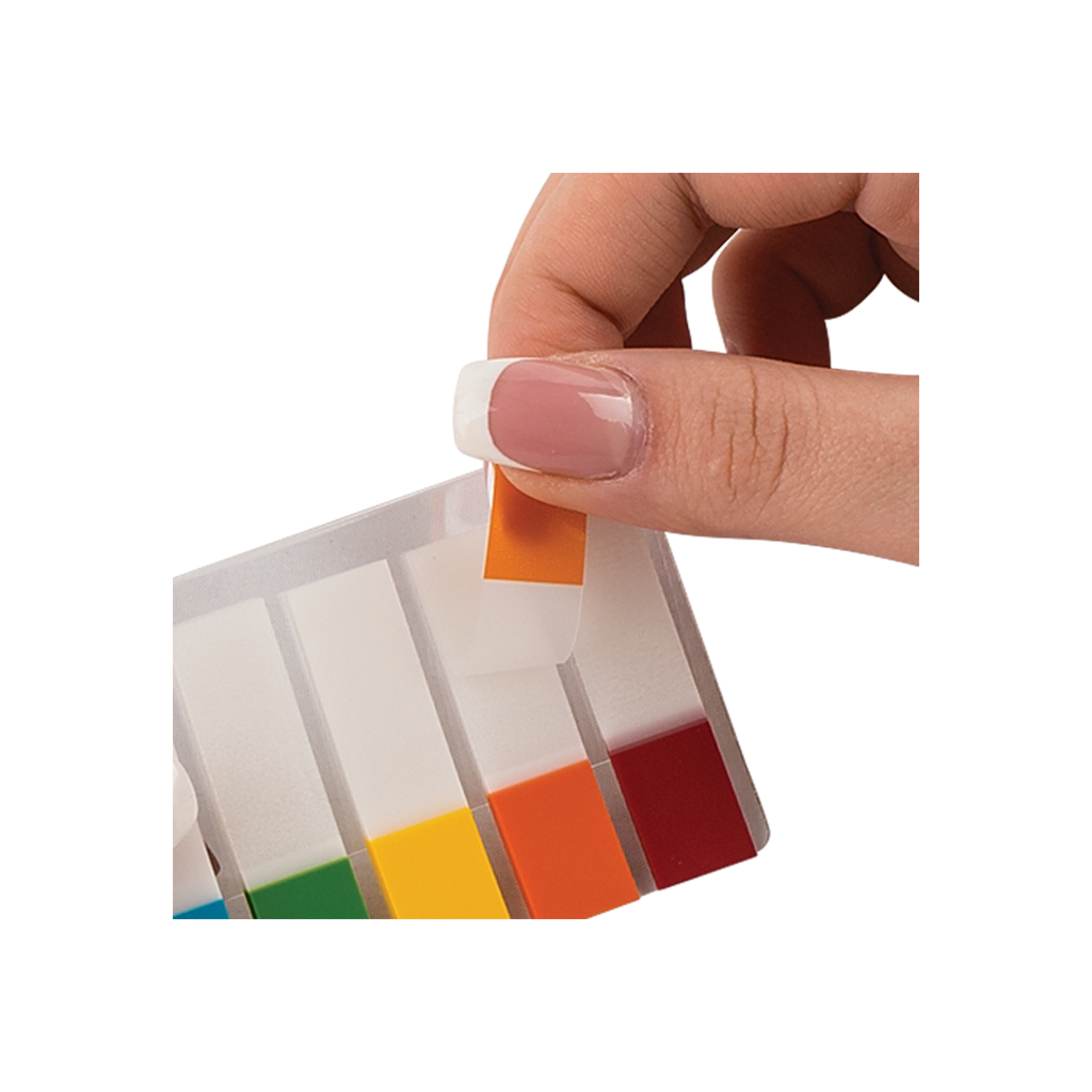 Стікер-закладка Buromax Половинки Plastic bookmarks 45x12mm, 5*20 шт, neon (BM.2305-98) - зображення 2