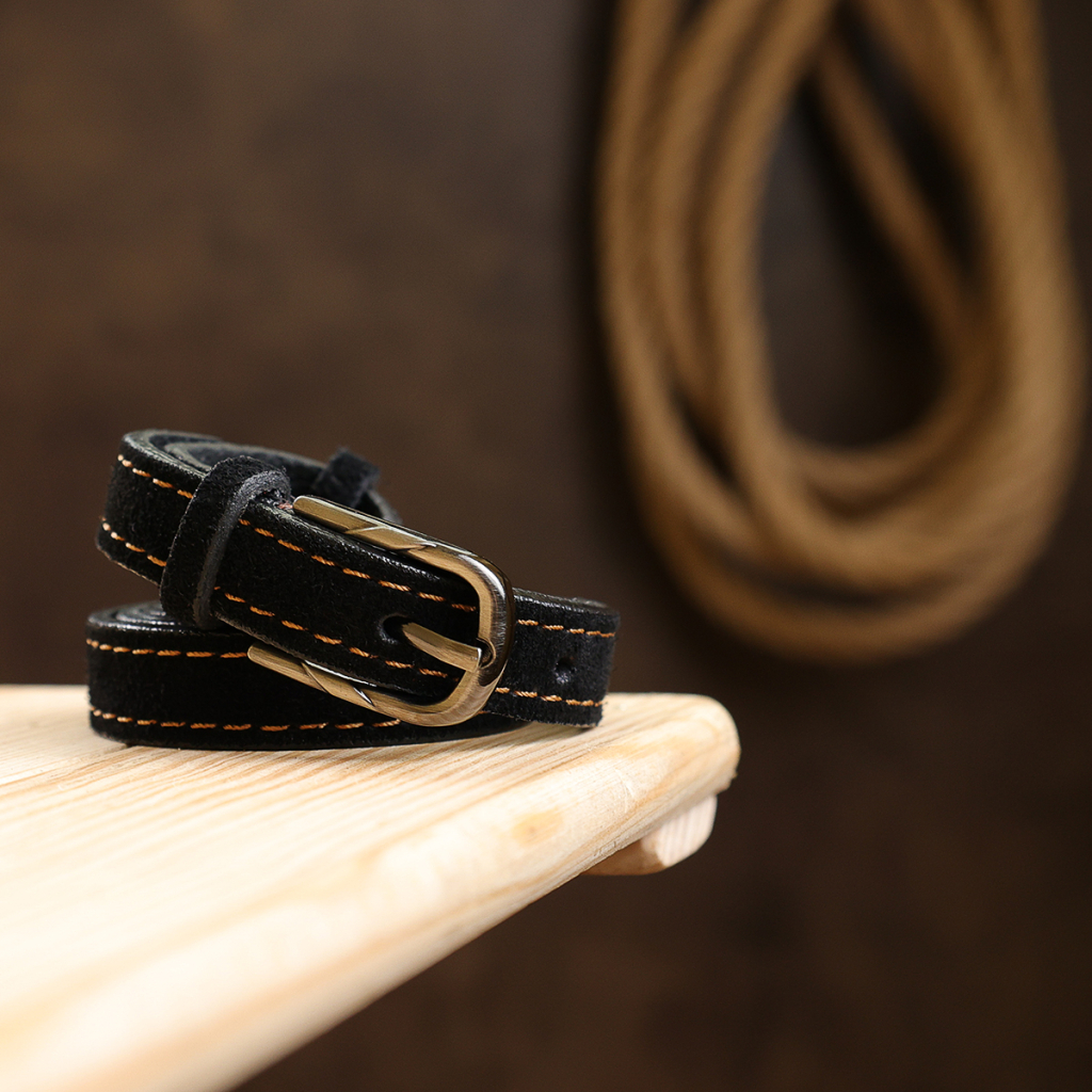 Ремінь Vintage Замшевий жіночий Чорний (20756) - зображення 10