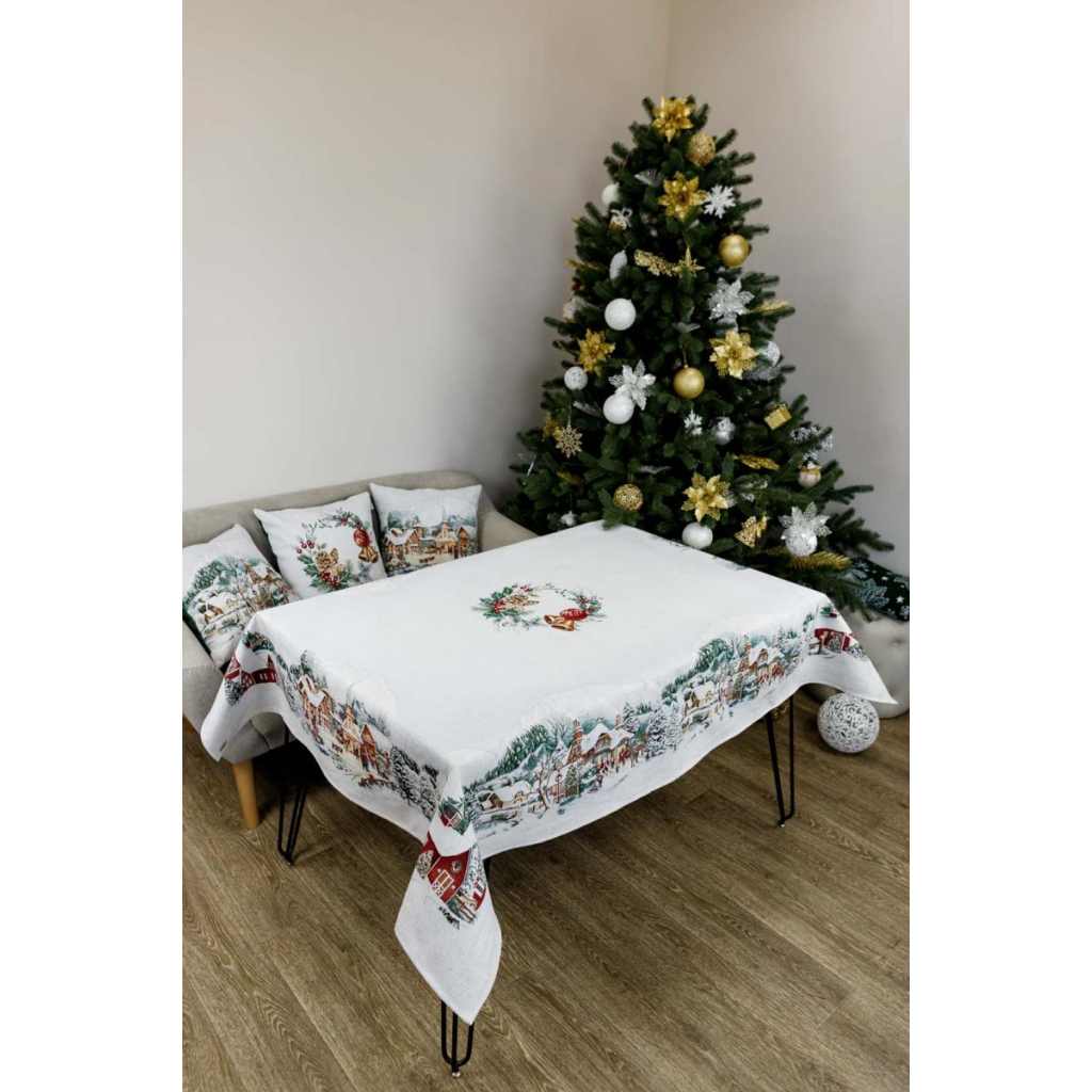 Наволочка Прованс гобеленова з велюром Зимове місто 45х45см Площа (4823093450424) - зображення 3