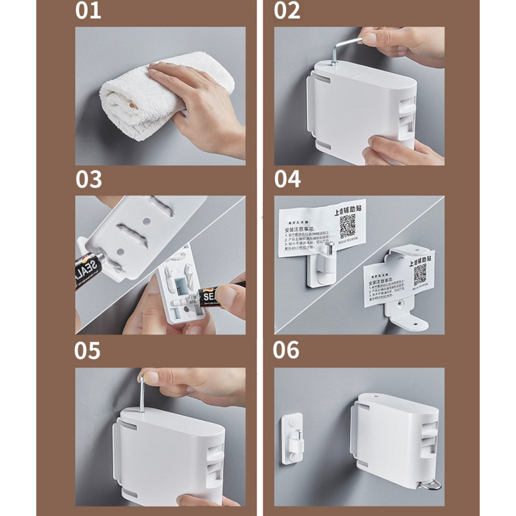 Сушарка для білизни Xiaomi Nagu Clothesline White настінна 20 кг 4.2 м (ZL2018) - зображення 7