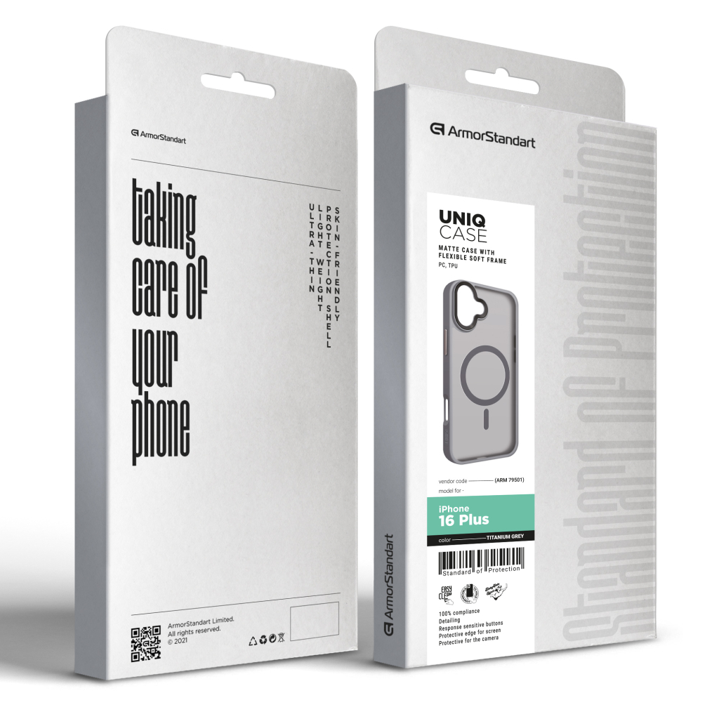 Чохол до мобільного телефона Armorstandart Uniq MagSafe Apple iPhone 16 Plus Titanium Grey (ARM79501) - зображення 2