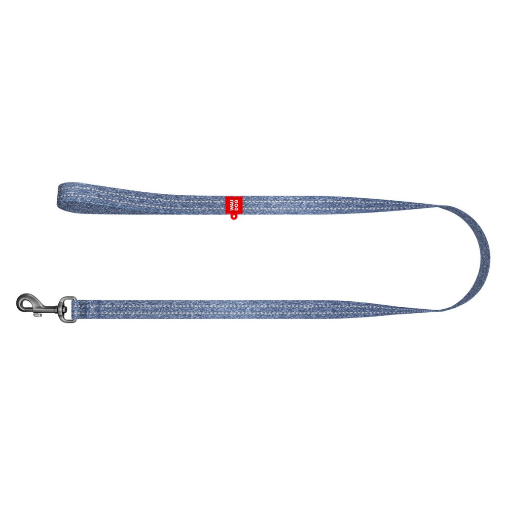Повідець для собак WAUDOG Re-cotton світловідбивний M Ш 20 мм Д 500 см синій (401512) - зображення 2