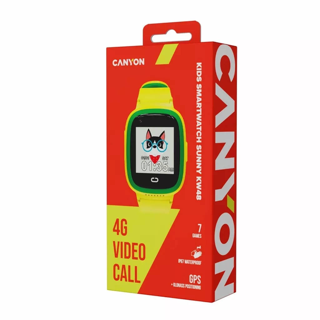 Смарт-годинник Canyon Sunny KW-48 Video 4G GPS Games Music Yellow/Green (CNE-KW48YG) - зображення 6