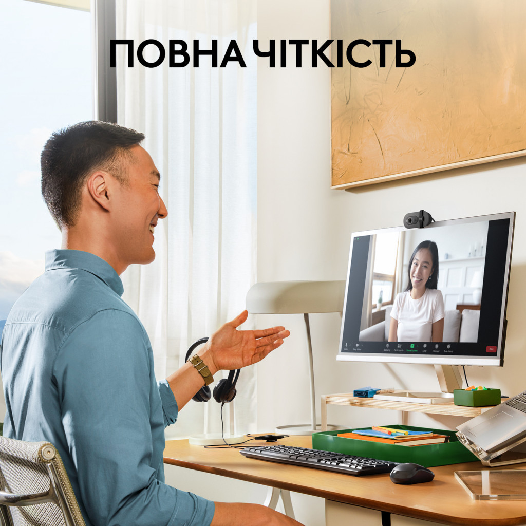 Веб-камера Logitech Brio 100 Full HD Graphite (960-001585) - зображення 2