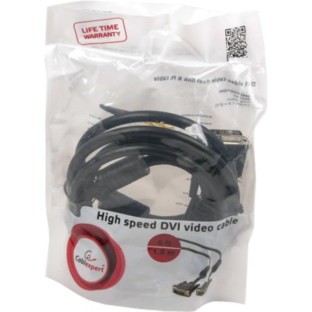Кабель мультимедійний DVI to DVI 18+1pin, 1.8m Cablexpert (CC-DVI-BK-6) - зображення 2