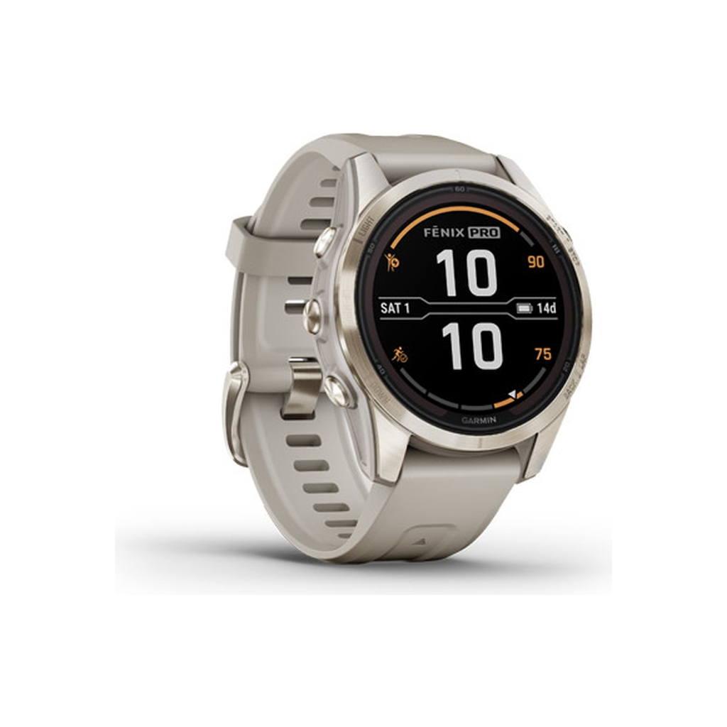 Смарт-годинник Garmin fenix 7S Pro Saph Solar, Soft Gold SS w/ Lt. Sand Band, GPS (010-02776-15) - зображення 3