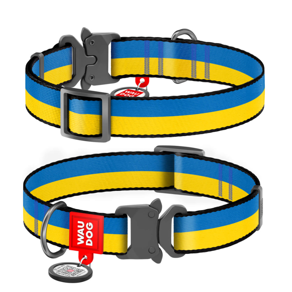 Нашийник для тварин WAUDOG Nylon з QR паспортом Colors of freedom металева пряжка-фастекс M (4506-4020) - зображення 6