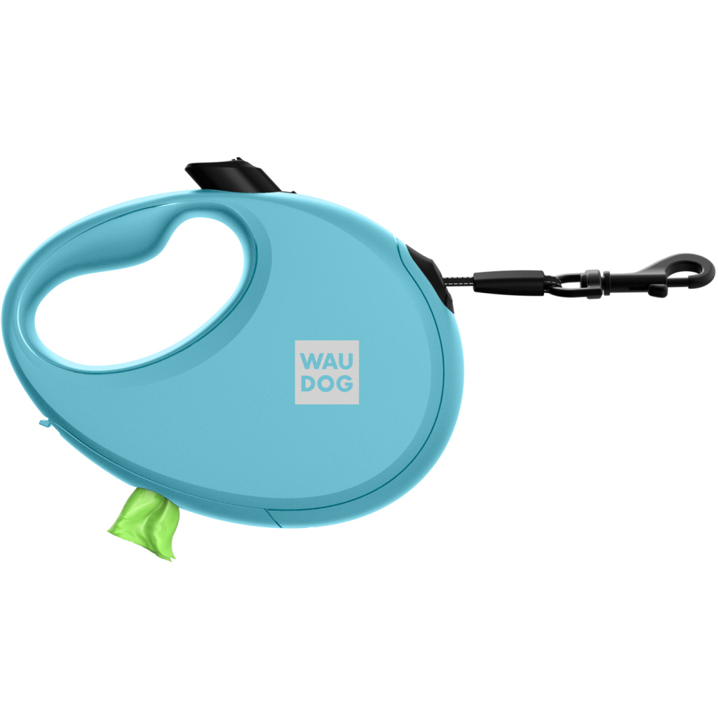 Повідець для собак WAUDOG R-leash з контейнером для пакетів S до 12 кг 3 м блакитний (26272) - зображення 2