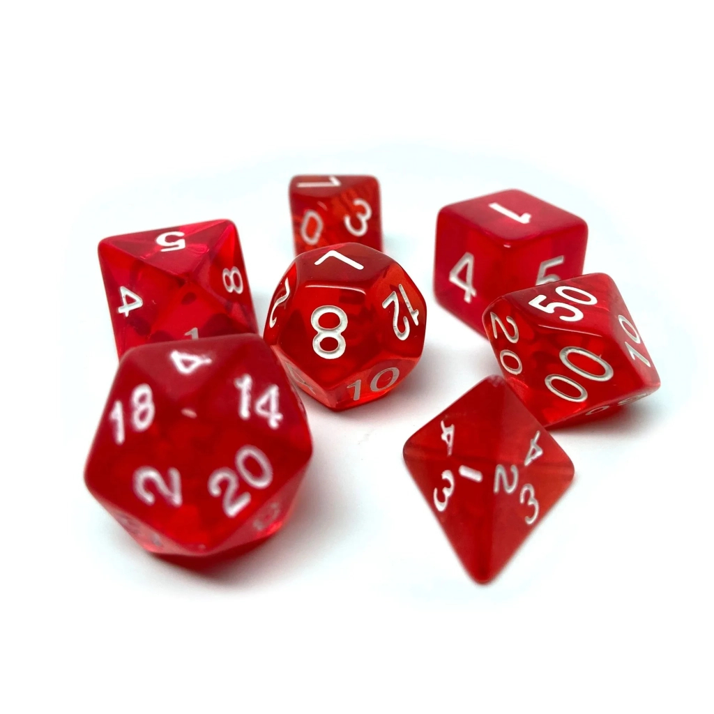 Набір кубиків для настільних ігор Games 7 Days Transparent 7 Dice Set - Red (g7dtran02) - изображение 3