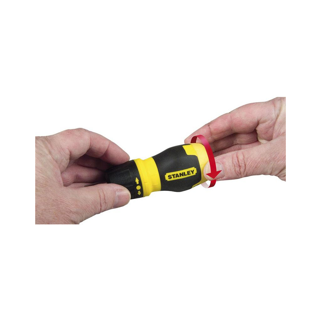 Викрутка Stanley Multibit Stubby, реверсивна, з 6 змінними бітами (0-66-358) - зображення 4