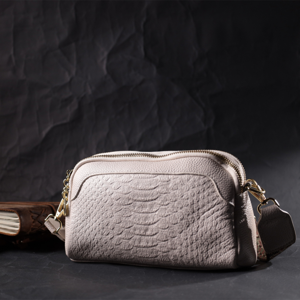 Сумка Vintage На два відділення з натуральної шкіри Біла (22357) - зображення 9