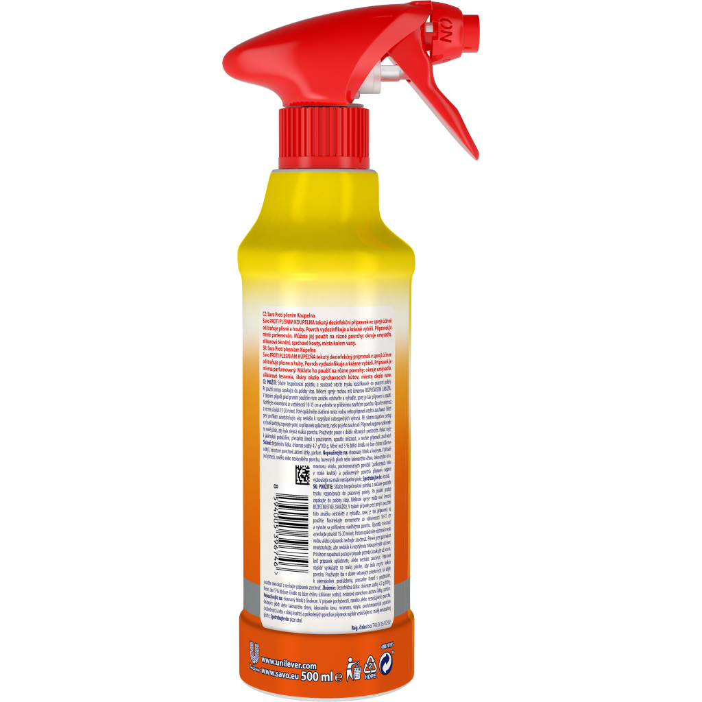 Спрей для чищення ванн Savo Проти цвілі 500 мл (8594005396746) - изображение 2