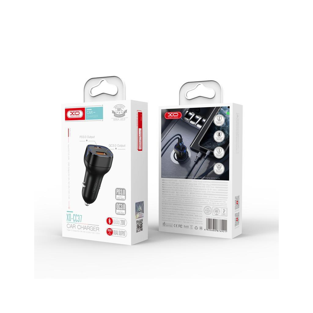 Зарядний пристрій XO 1xUSB QC3.0 + 1xUSB-C PD20W white (CC37-WH) - зображення 5