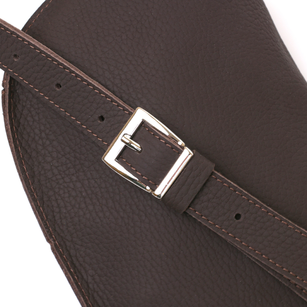 Сумка Shvigel Шкіряна матова бананка Коричнева (16381) - зображення 5