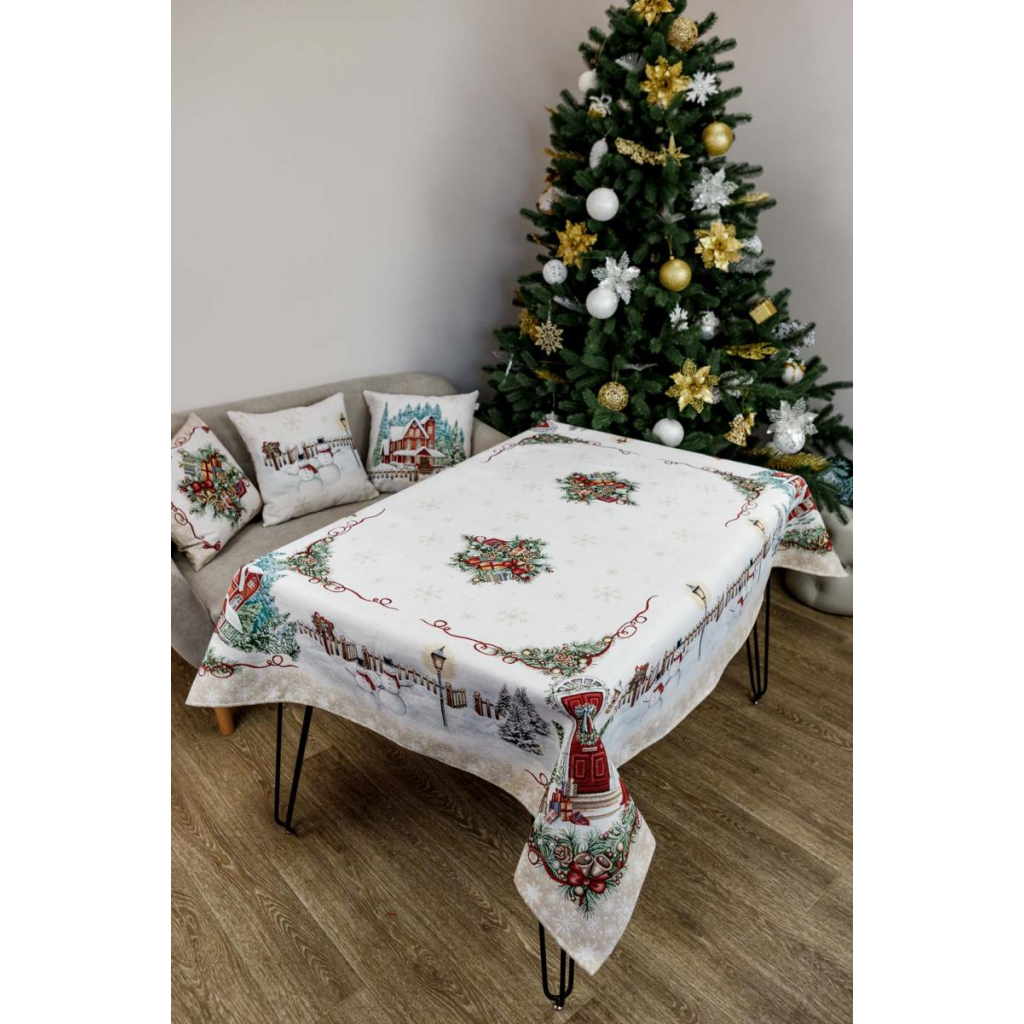 Наволочка Прованс гобеленова з велюром Святковий дім 45х45см Сніговики (4823093450318) - зображення 3