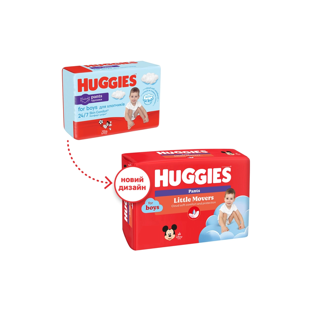 Підгузки Huggies Little Movers Pants 6 (15-25 кг) для хлопчиків 88 шт (5029054568200) - изображение 2