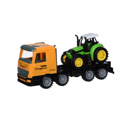 Спецтехніка Same Toy инерционный Super Combination Тягач Желтый с трактором (98-84Ut-2) - зображення 1