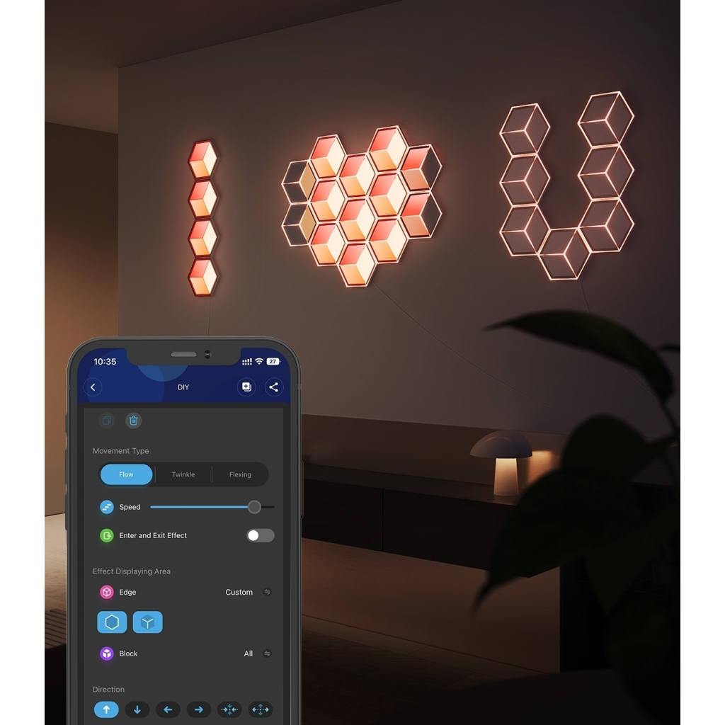 Світильник Govee H106A Glide Hexagon Light Panels Ultra Expansion Pack, 1pc, RGBIC, Wi-Fi/Bluetooth, Purple (H106A007-OF-EU) - зображення 5