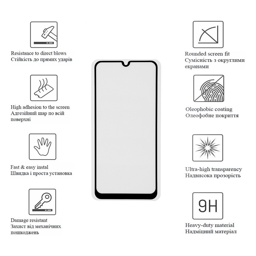 Скло захисне Drobak OPPO A57s (Black) (717121) - зображення 2