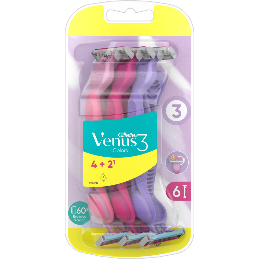 Бритва Gillette Venus 3 Colors 6 шт. (7702018426201) - зображення 2