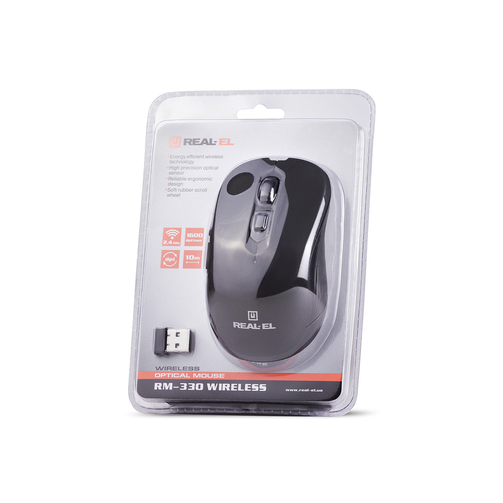 Мишка REAL-EL RM-330 Wireless Black - зображення 8