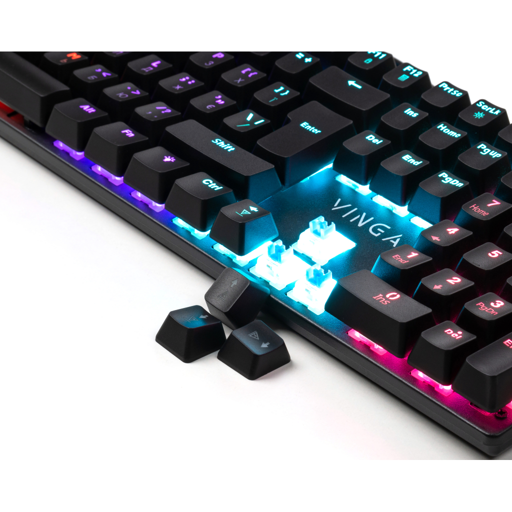 Клавіатура Vinga KBGM-100 LED Blue Switch USB Black (KBGM-100 Black) - зображення 5