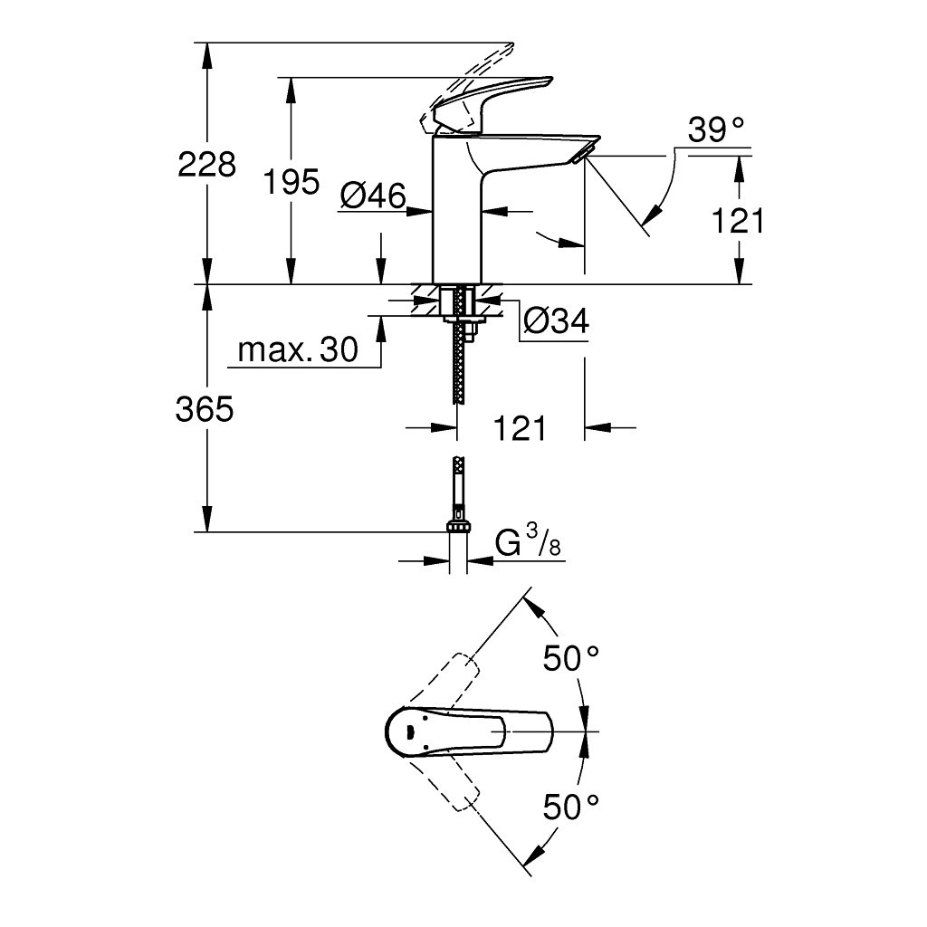 Змішувач Grohe M-Size Eurosmart New (23324003) - зображення 4