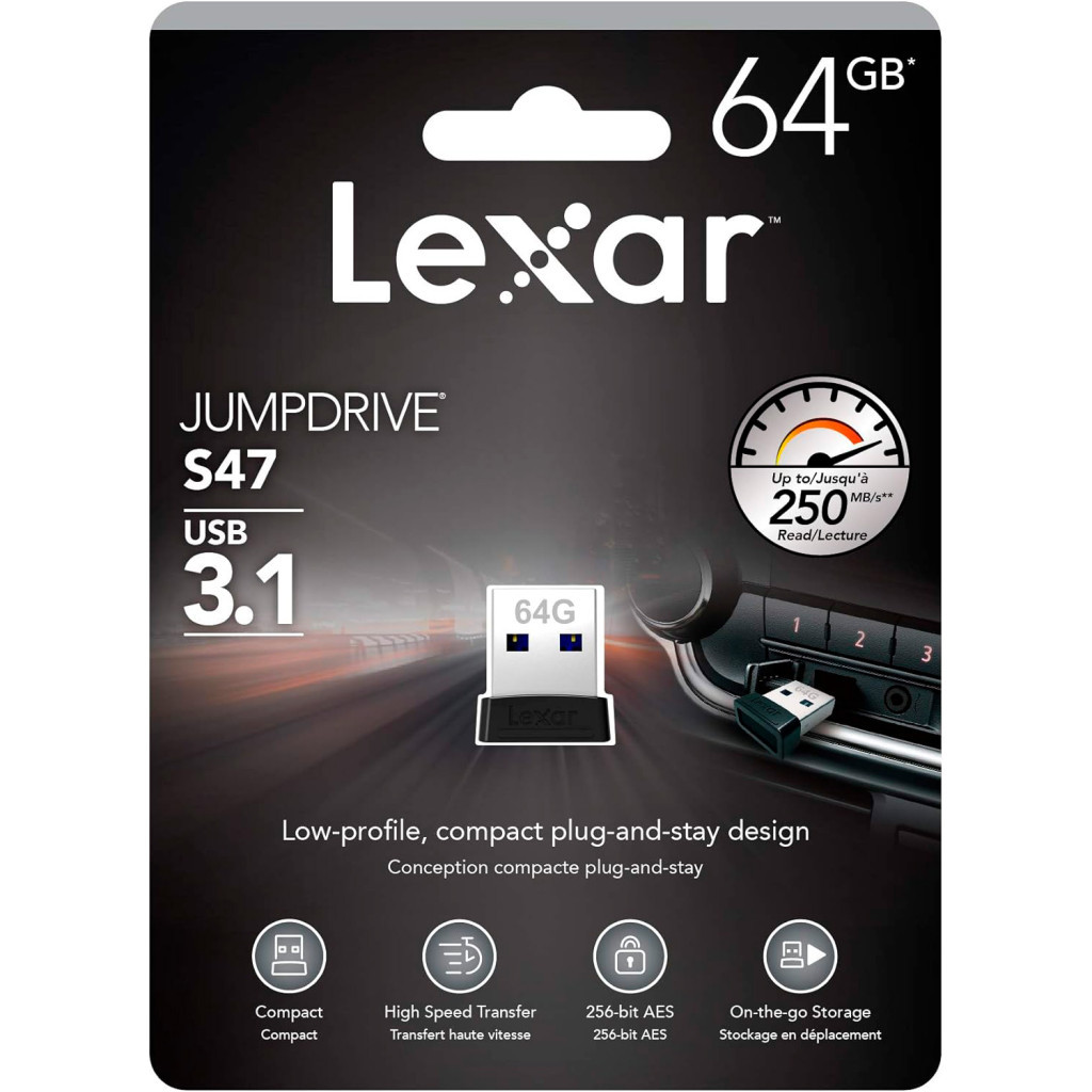 USB флеш накопичувач Lexar 64GB S47 USB 3.1 (LJDS47-64GABBK) - зображення 4