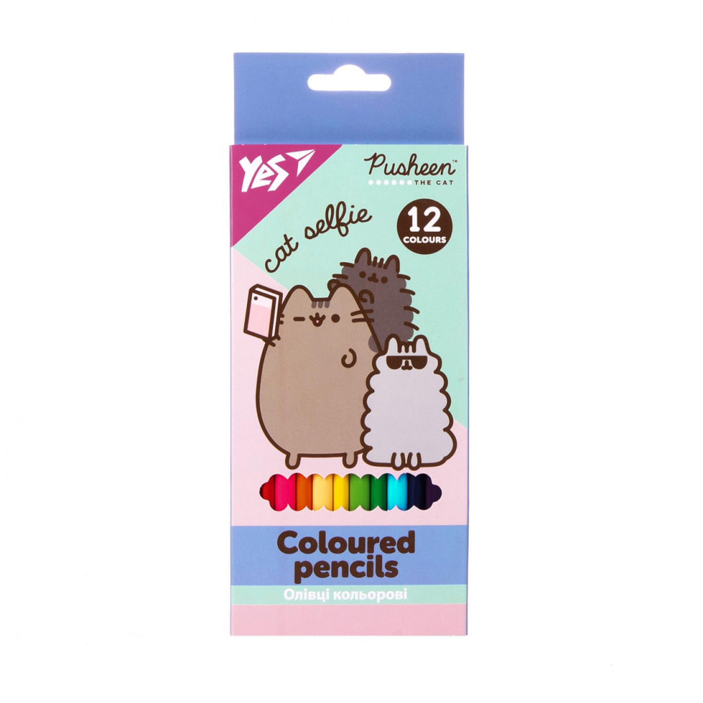 Олівці кольорові Yes Pusheen 12 кольорів (290761) - зображення 1