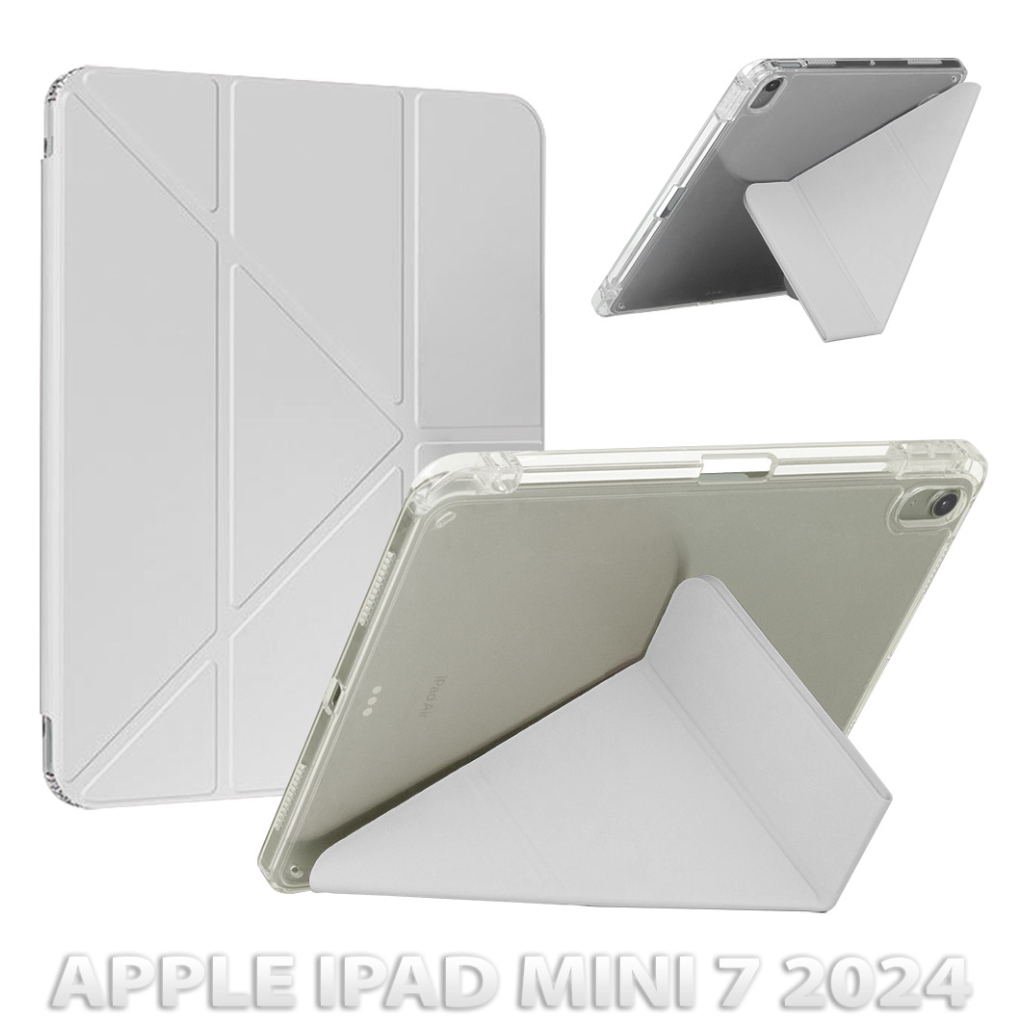 Чохол до планшета BeCover Ultra Slim Origami Transparent Apple iPad Mini 7 2024 Gray (712935) - зображення 1