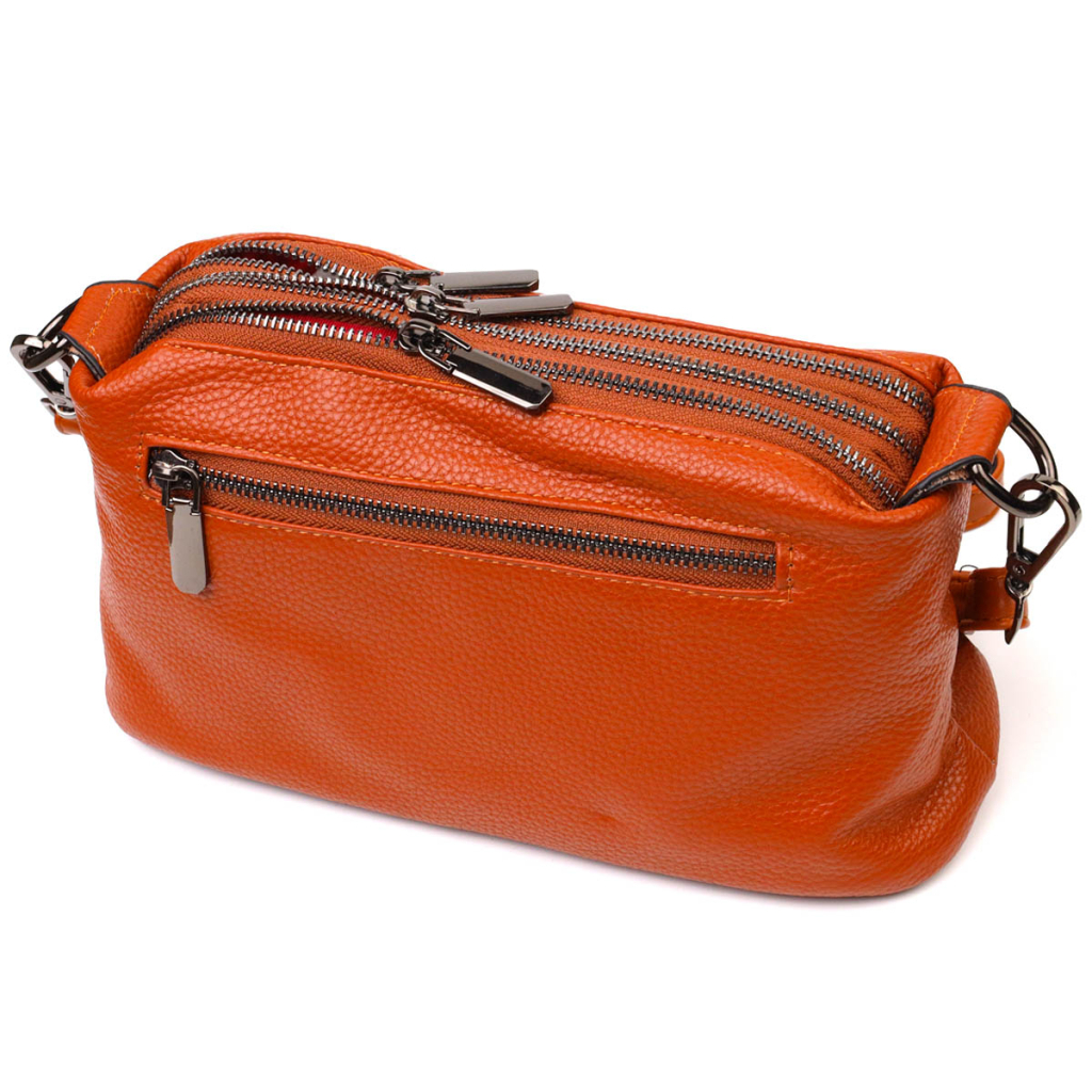 Сумка Vintage На три відділення з натуральної шкіри Руда (22138) - зображення 2