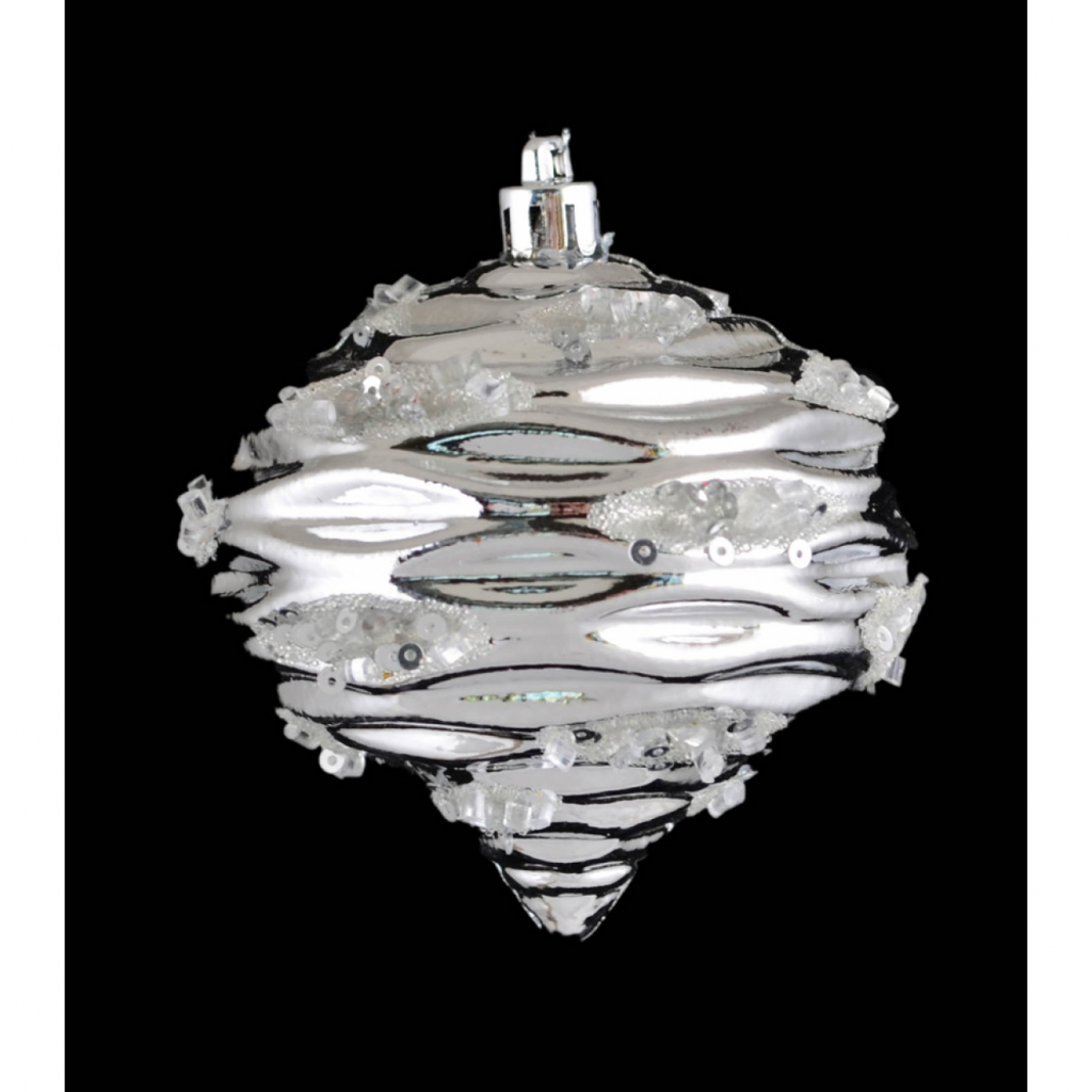 Ялинкова іграшка YES! Fun Кришталь куля срібло 8 см (972898) - зображення 1