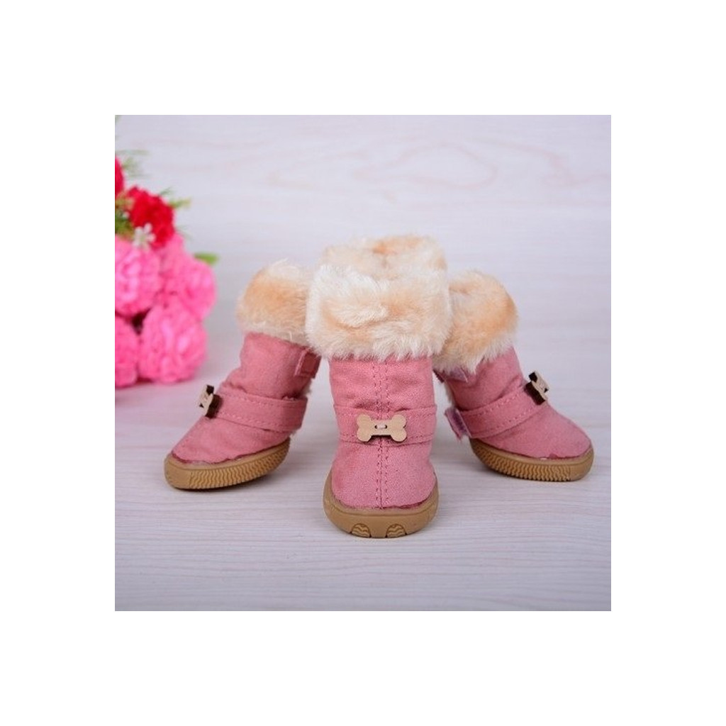 Черевики для собак Ruispet для малих порід, з утепленням 4 шт №1 рожеві (2700000032848) - зображення 3