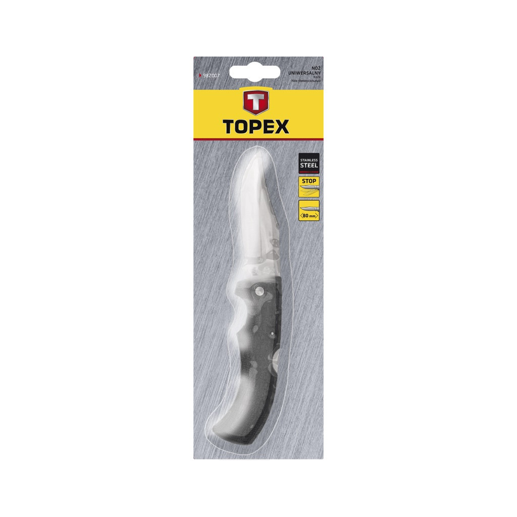 Ніж Topex унiверсальний, лезо 100 мм, складний (98Z101) - зображення 2